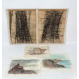 Ed Smith, (1923 - 1988), Five unframed paintings all but one signed and dated 1966,