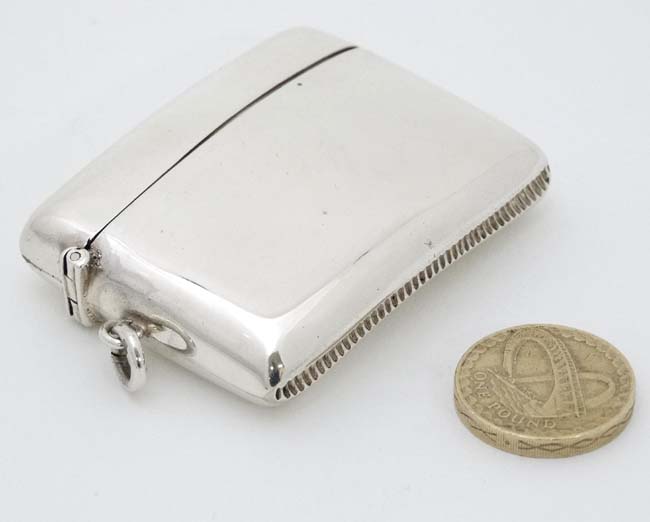 A silver vesta case with unusual 2 sectional interior. - Image 3 of 4