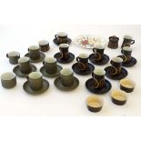 Vintage Retro: A collection of retro ceramics to include a set of 8 1970s Denby pottery cups and