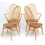 Vintage Retro :A British Ercol Gold label set of four (2+2) Ercol Windsor dining chairs ,