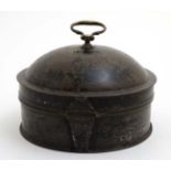 A 19thC spice tin of japanned dome shape ,