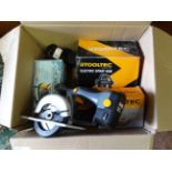 Paint sprayer & boxed electric saw & tyre pump CONDITION: Please Note - we do not