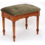 Green upholstered stool CONDITION: Please Note - we do not make reference to the