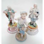 3 small continental hand painted porcelain figures CONDITION: Please Note - we do