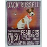 21st C cast metal sign 11 3/4" x 15 3/3" - Jack Russell CONDITION: Please Note - we