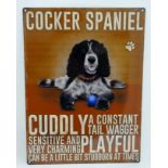 21st C cast metal sign 11 3/4" x 15 3/3" - Cocker Spaniel CONDITION: Please Note -