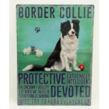 21st C cast metal sign 11 3/4" x 15 3/3" - Border Collie CONDITION: Please Note -