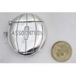 21stC Silver plate novelty vesta case formed as a rugby ball CONDITION: Please Note