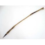 A 21stC Ethnographic native tribal goatskin wrapped metal spear 34 1/2" long CONDITION: