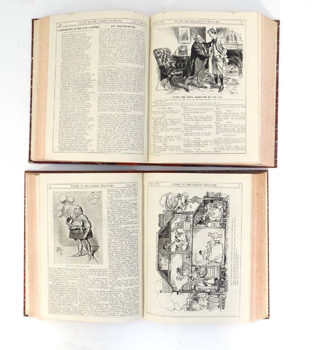 Books: Two volumes of '' Punch '' to include volume 128 for the year 1905 and 130 for the year 1906 - Image 3 of 6