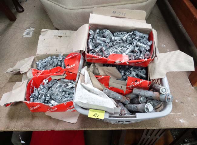 Box of assorted 'Red Head' fixings (approx 28lb) CONDITION: Please Note - we do not