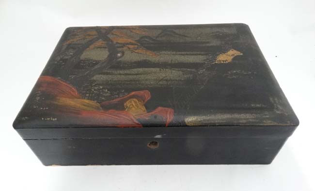 Japanese box / jewellery box CONDITION: Please Note - we do not make reference to - Image 3 of 6