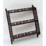 A set of Regency style mahogany triple open and fretted shelves 28 1/2" wide x 32" high x 5 3/4"