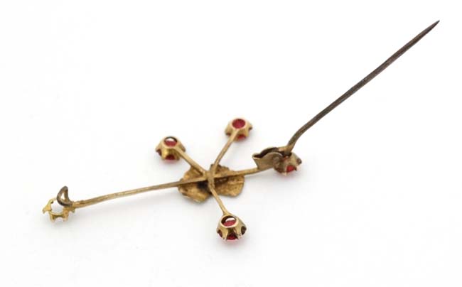 A 9ct gold ' Southern Cross' brooch with outline of Australia to centre and set with red stones. - Image 6 of 6