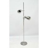 Vintage Retro :A Danish twin light Standard lamp with multi - directional aluminium centre spot