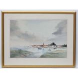 John Worsdale 1989, Watercolour, ' Old Bosham ', Signed lower right and with gallery label verso.