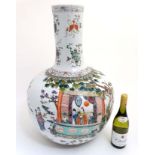 A large Chinese famille rose bottle vase ,