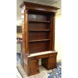 A 19thC mahogany bookcase with pair of hinged columns opening to reveal hidden storage behind and