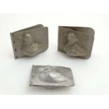 Chocolate/ Ice Cream moulds : three folding relief aluminium swimming duck moulds ,