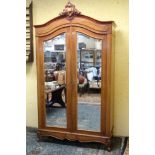A French Louis XV mahogany armoire with mirrored door 98 1/4" high x 54 1/2" wide x 26" deep