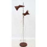 Vintage Retro : A Danish twin light Standard lamp with multi - directional aluminium centre spot