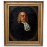 XVIII / XIX Continental School, Oil on canvas, within an oval, Portrait of a gentleman,