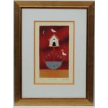 Adam Barsby 1969, Signed limited edition coloured print 52/500, "The Love Nest ", Signed ,