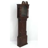 Longcase Clock Case : an early 19 th C oak and mahogany inlaid case and hood ,