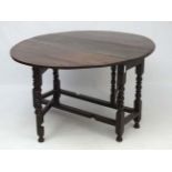 A 17thC oak oval gate leg table 46" x 54" wide CONDITION: Please Note - we do not