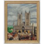 T Gate '70', Oil on artist's Board, Lincoln Cathedral, Signed and dated lower left.