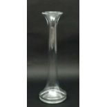 A tall glass vase with flared rim approx 25" high CONDITION: Please Note - we do