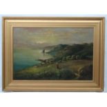 Late XIX Topographical and Historical School, Oil on canvas, Hallsands , Devon,