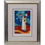 Adam Barsby 1969, Signed limited edition coloured print 23 /500, 'Love makes us Strong ", Signed ,