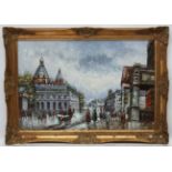 N Spence XX French School, Oil on canvas, French street scene, Signed lower right.