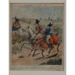 Hy Alken early XIX, Hand coloured Hunting engraving, ' Throwing IDEAS out ',