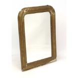 A c.1900 moulded gilt frame bevelled edge wall mirror.