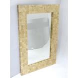 Large mirror with mother of pearl style frame CONDITION: Please Note - we do not