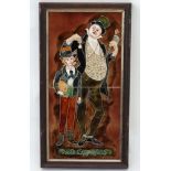 Framed tube lined tiles depicting David Copperfield etc CONDITION: Please Note - we