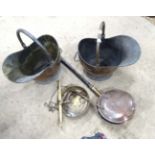 Copper warming pan,