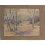 M Holmes Pickup XX British, Watercolour, A country vista, Signed lower left, 12 1/4 x 16".