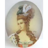 Jaola ? XX, Miniature : watercolour and gouache on ivorine oval,