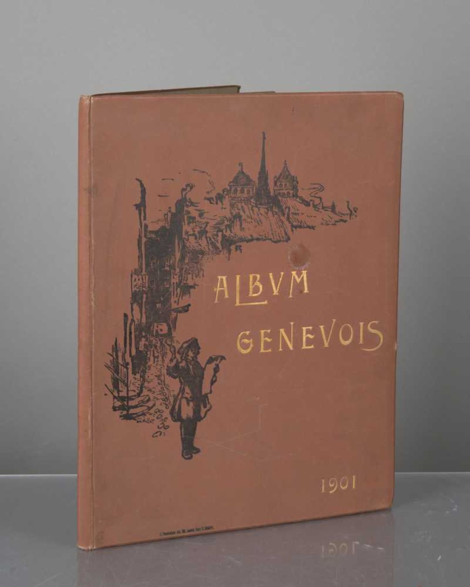 Album genevois de dessins originaux de Ed. Vallet, G. De Beaumont, Ed. Baud, H.C. Forestier, D.