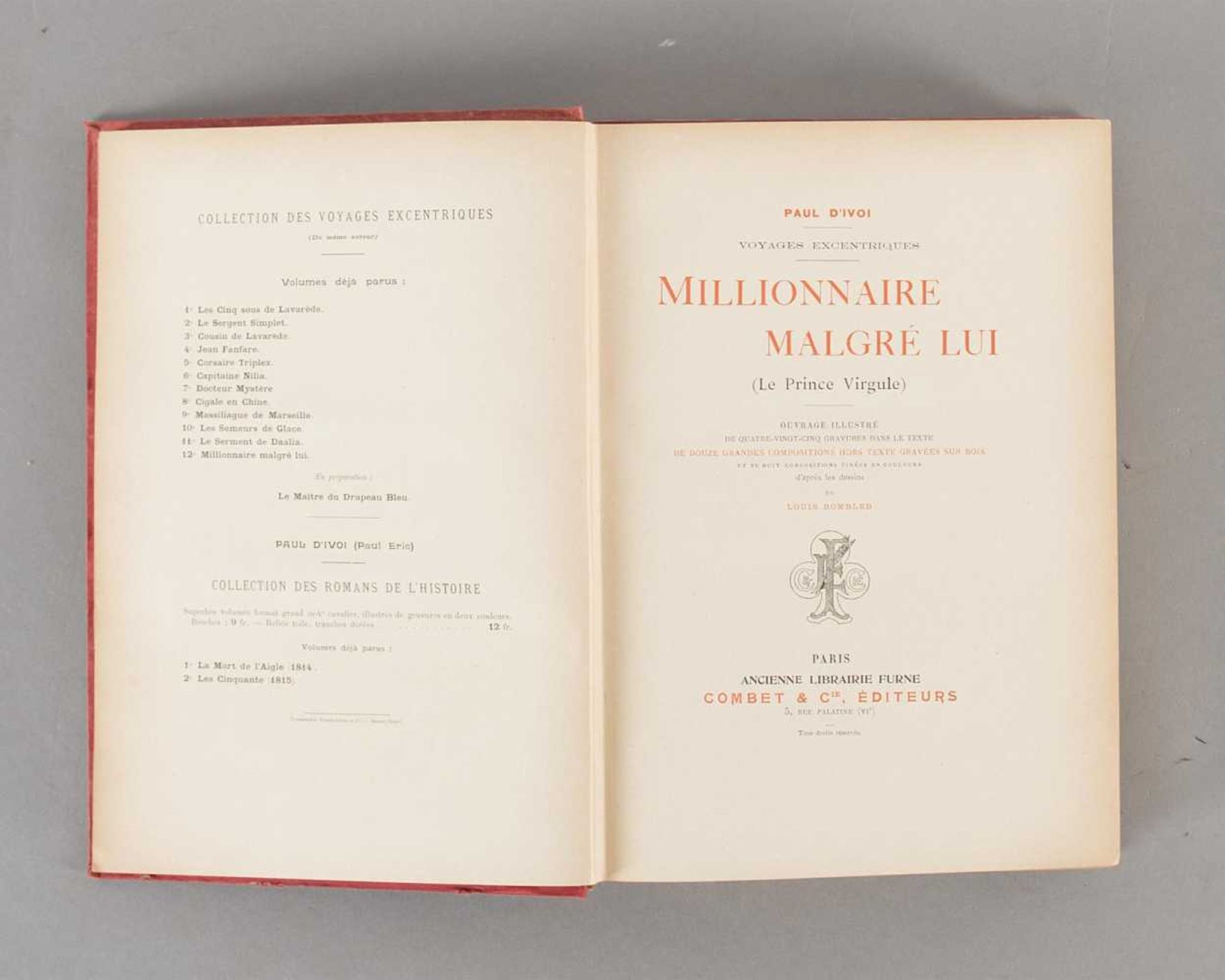 Paul d'Ivoi, Millionnaire malgré lui (Prince Virgule), Voyages excentriques , Ancienne Librairie - Bild 2 aus 3