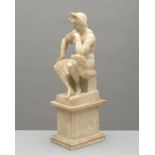 D'après Michel Ange XIXe, "Laurent II de Medicis". Sculpture en albâtre. H. 41 cm avec socle.