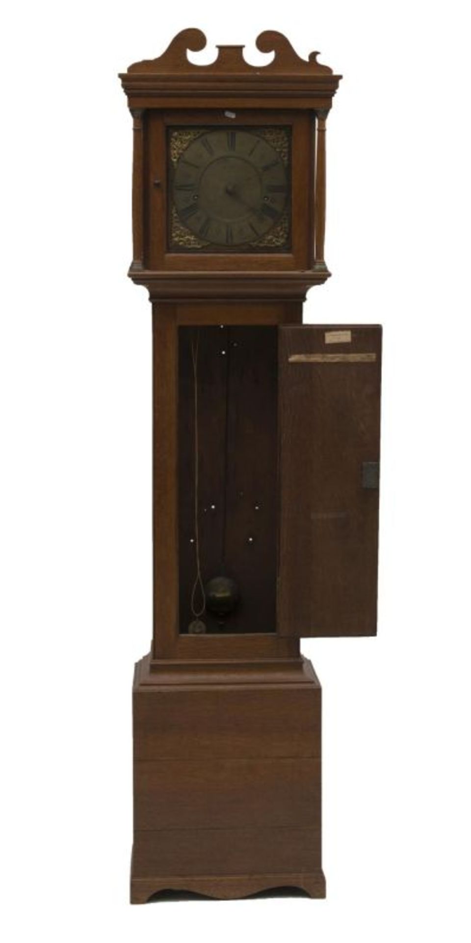Pendule de parquet par Georges Brown , mouvement à une cloche, cadran en laiton à chiffres gravés - Bild 2 aus 2