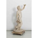 Bacchus jeune en poudre de marbre. H. 153.5 cm.