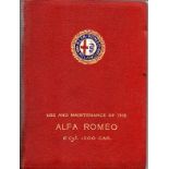Alfa Romeo 1500cc 'Use and Maintenance' booklet circa 1931, 64 pp. and four fold-out specification