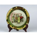 *Royal Doulton Motoring Series Ware. A 10 1/2 inch underglaze colour-transfer plate, untitled (the