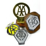 *AA - two Commercial Vehicle badges (type 7) with a basket weave design dating from the 1950s, also,