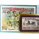 *The Starling Car & Star Cycle Co, reproduction advertising print, framed and glazed, also,